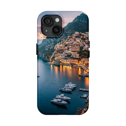Positano Amalfi Coast Italy Dusk Harbor