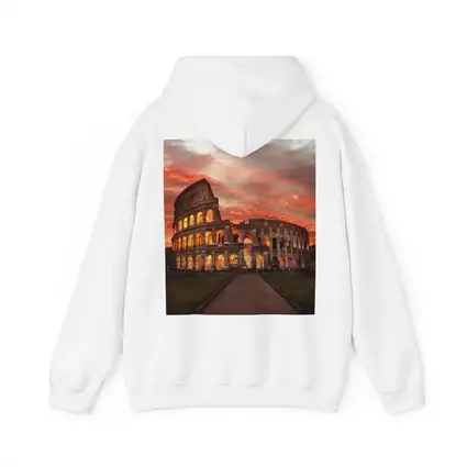 Rome Colosseum Glowing Red Sunset Sky