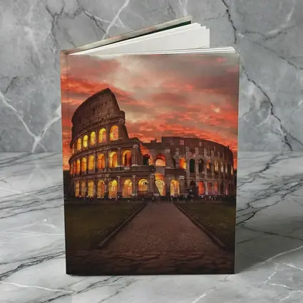 Rome Colosseum Glowing Red Sunset Sky