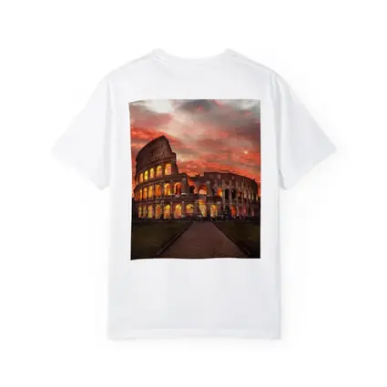 Rome Colosseum Glowing Red Sunset Sky