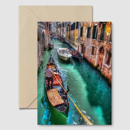 Venice Canal Gondola Italy Turquoise Water