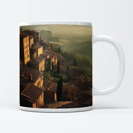 Tuscan Hillside Village Rolling Misty Valleys