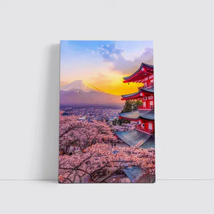 Chureito Pagoda Cherry Blossoms Mount Fuji Sunset
