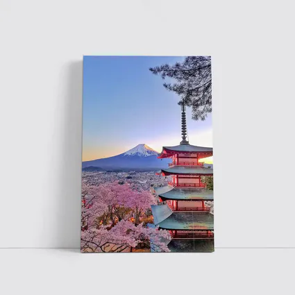 Chureito Pagoda Mount Fuji Cherry Blossoms Sunset