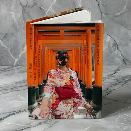 Woman in Kimono at Fushimi Inari Torii Gates