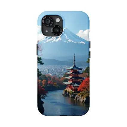 Mount Fuji Pagoda River Autumn Japan