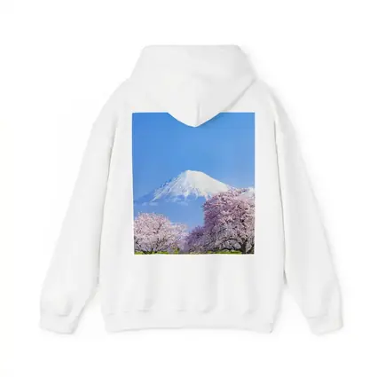 Mount Fuji Cherry Blossoms Blue Sky Japan