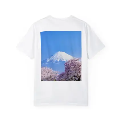 Mount Fuji Cherry Blossoms Blue Sky Japan