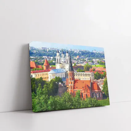 Kaunas Old Town Churches Aerial City View