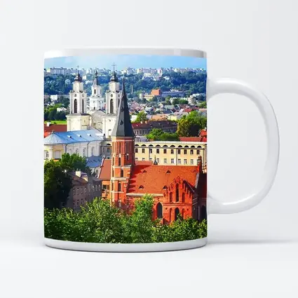 Kaunas Old Town Churches Aerial City View