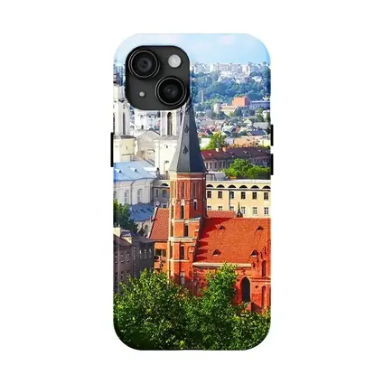 Kaunas Old Town Churches Aerial City View