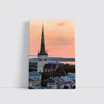 Tallinn Old Town Church Sunset Sky