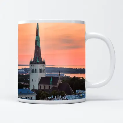 Tallinn Old Town Church Sunset Sky