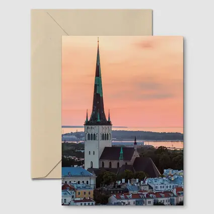 Tallinn Old Town Church Sunset Sky