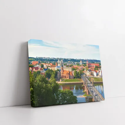 Kaunas Old Town River Bridge Aerial View