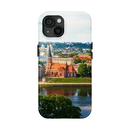 Kaunas Old Town River Bridge Aerial View