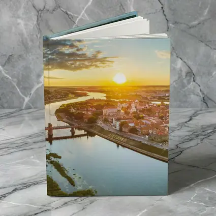 Kaunas City Aerial View Golden Sunset