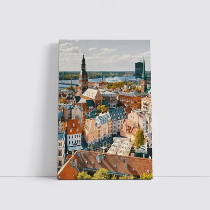 Riga Old Town Aerial View Latvia