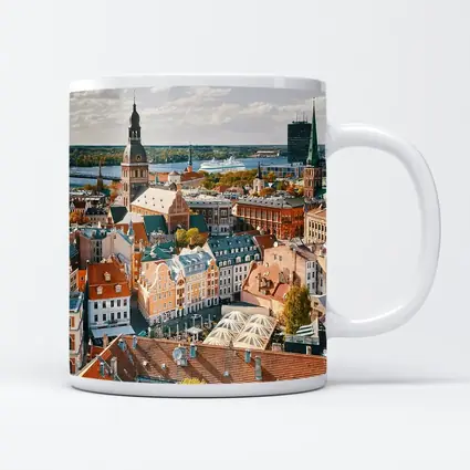 Riga Old Town Aerial View Latvia