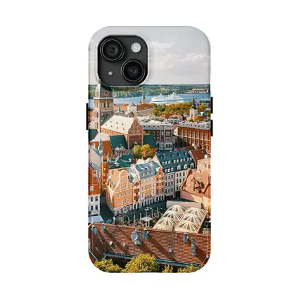 Riga Old Town Aerial View Latvia