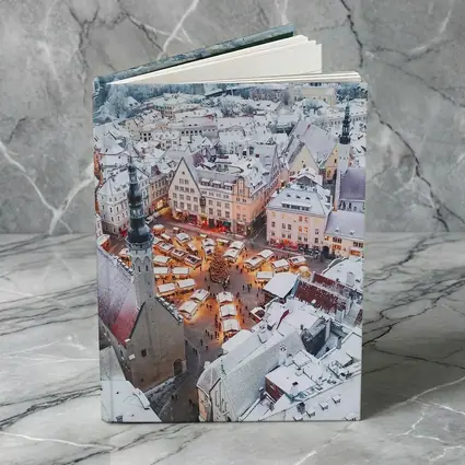 Tallinn Old Town Christmas Market Winter Aerial