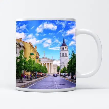 Vilnius Cathedral Bell Tower Old Town Street
