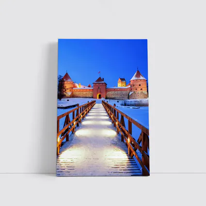 Trakai Island Castle Snow Winter Night