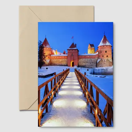 Trakai Island Castle Snow Winter Night