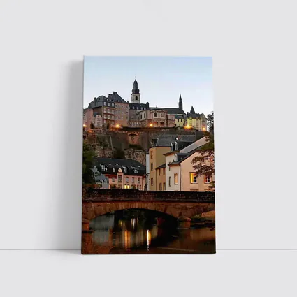 Luxembourg City Old Town Bridge at Dusk
