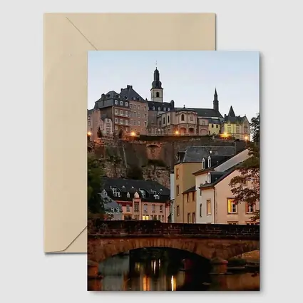 Luxembourg City Old Town Bridge at Dusk