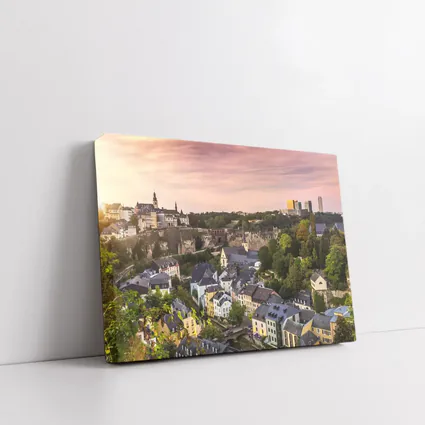 Luxembourg City Skyline At Sunset
