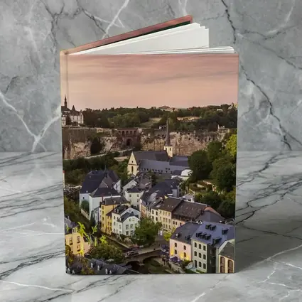 Luxembourg City Skyline At Sunset