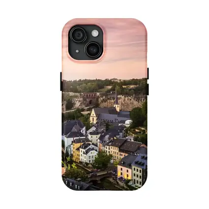 Luxembourg City Skyline At Sunset