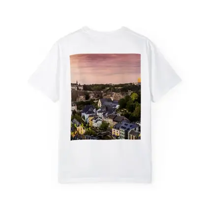 Luxembourg City Skyline At Sunset
