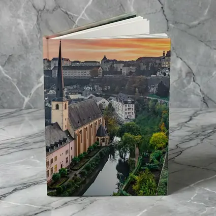 Luxembourg City Old Town Sunset Aerial View