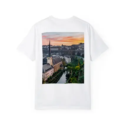 Luxembourg City Old Town Sunset Aerial View