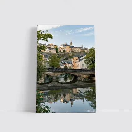 Luxembourg City Old Town Bridge Reflection