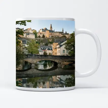 Luxembourg City Old Town Bridge Reflection