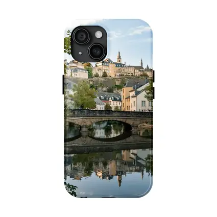 Luxembourg City Old Town Bridge Reflection