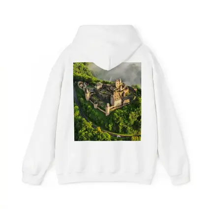 Medieval Castle Aerial View Misty Forest