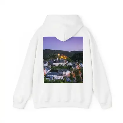 Medieval German Village Castle Twilight Aerial View