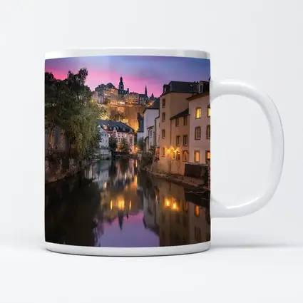 Luxembourg City Canal at Dusk Twilight