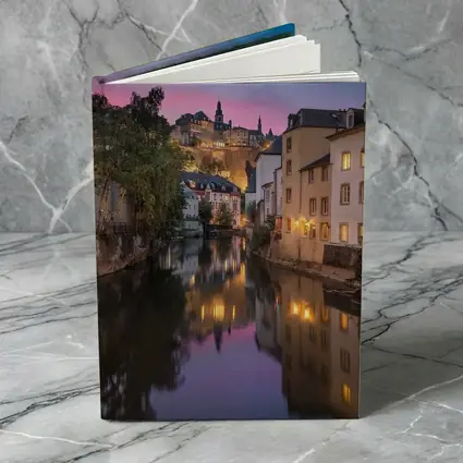Luxembourg City Canal at Dusk Twilight