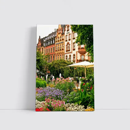 German Hotel Garden Colorful Flower Beds