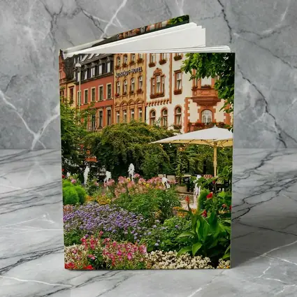 German Hotel Garden Colorful Flower Beds
