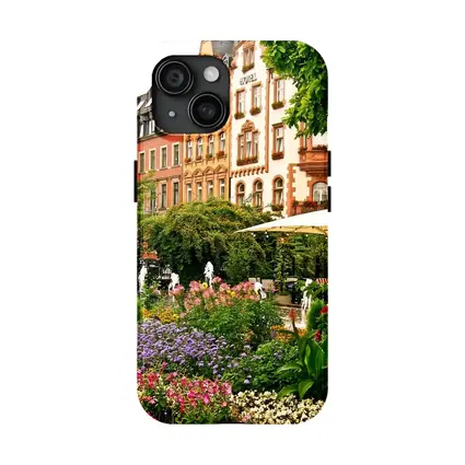 German Hotel Garden Colorful Flower Beds