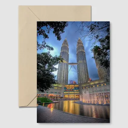 Petronas Twin Towers Kuala Lumpur Night Fountains