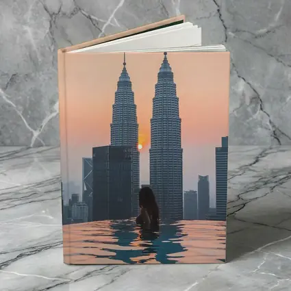Woman Infinity Pool Petronas Towers Sunset