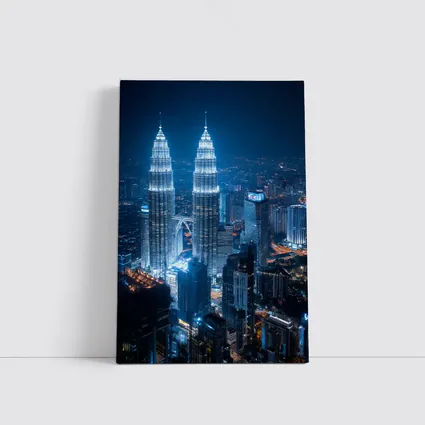 Petronas Twin Towers Kuala Lumpur Night Skyline