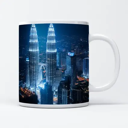 Petronas Twin Towers Kuala Lumpur Night Skyline